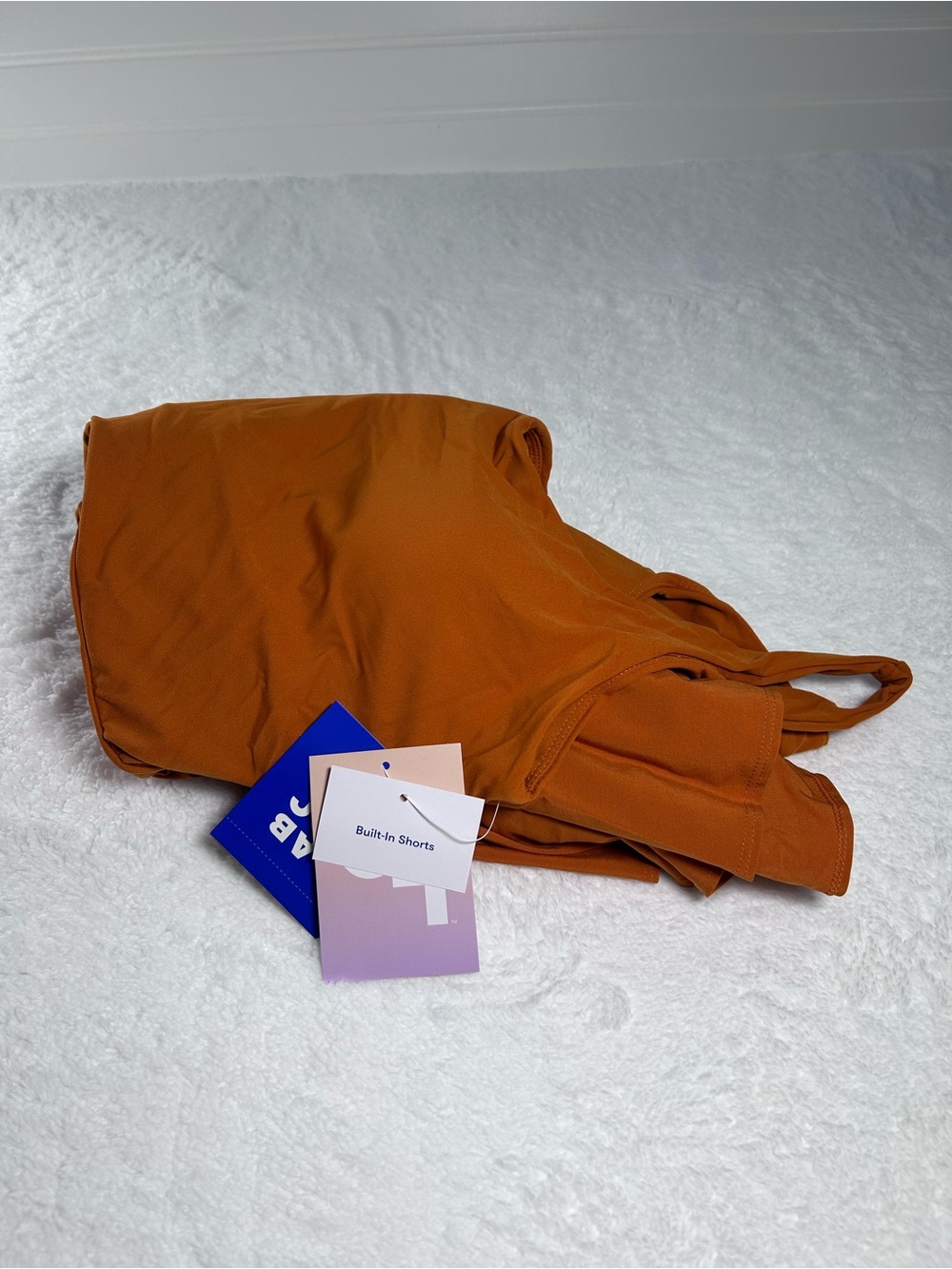 NWT Sz M JoyLab Game Day Activewear Athletic Dress built-in Shorts Rust Orange - Picture 11 of 12